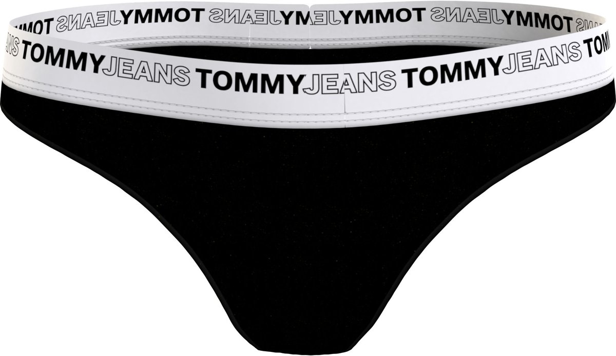 Tommy Hilfiger Stringi Damskie Majtki Thong Czarne Uw0Uw03865 Bds  S