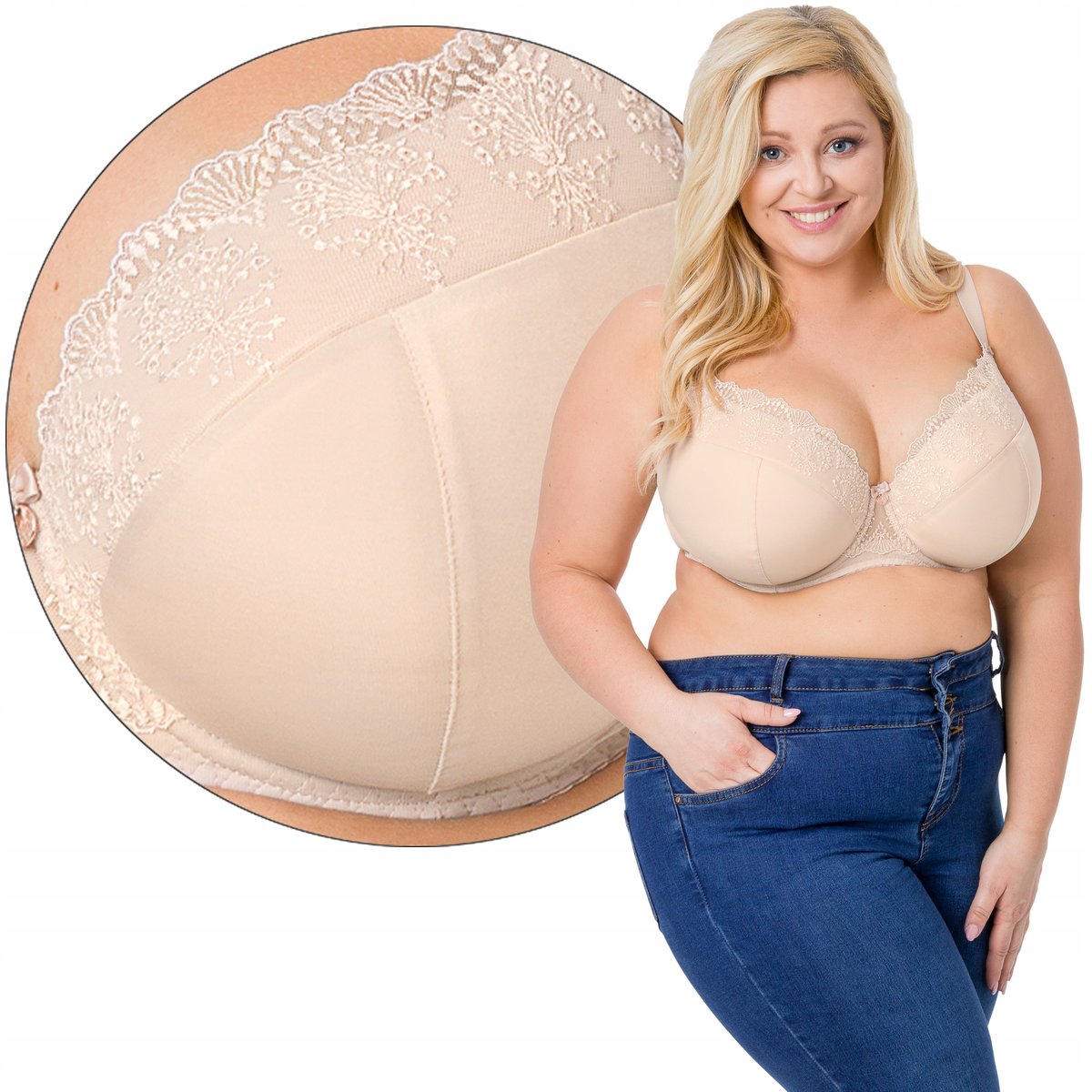 Biustonosz FULL-CUP AVA 1924 MAXI beżowy 75L