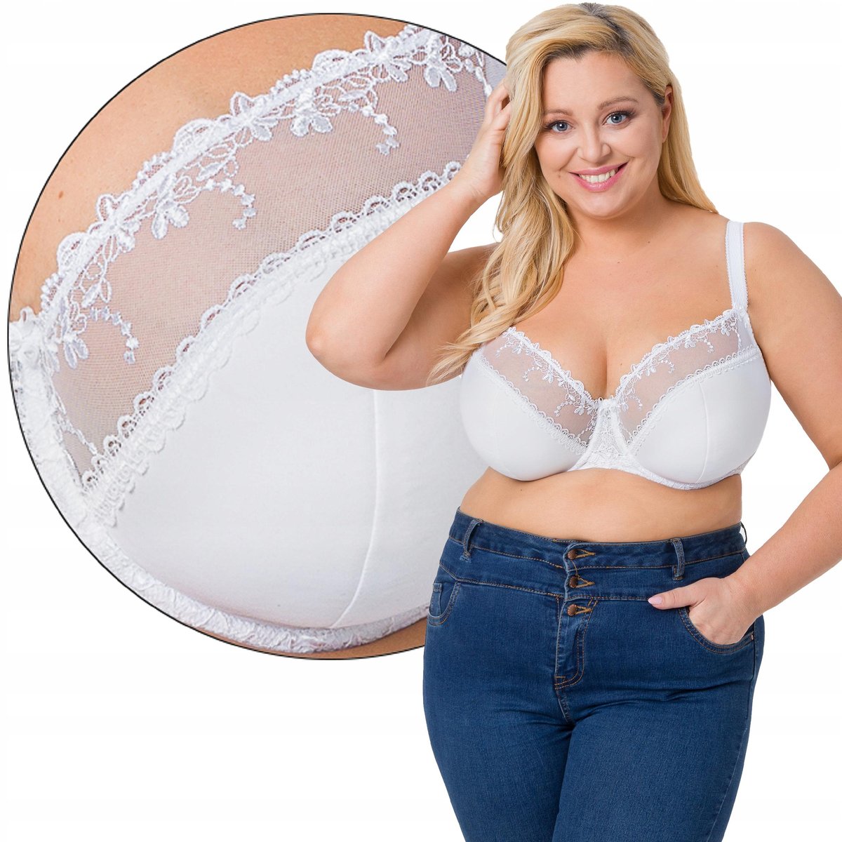 AVA biustonosz MAXI AV-1030 SEMI-SOFT biały 80K