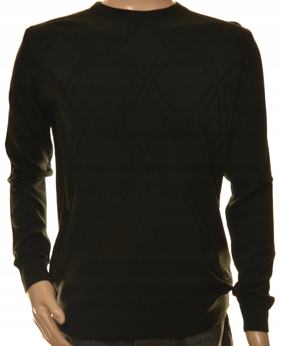 Sweter sweterek męski czarny z kaszmirem L