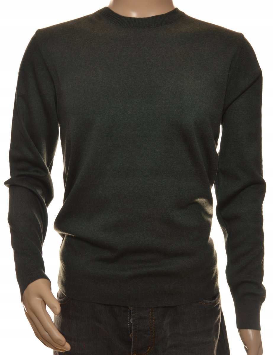 Sweter męski gładki wełniany pod szyję XXL 2XL