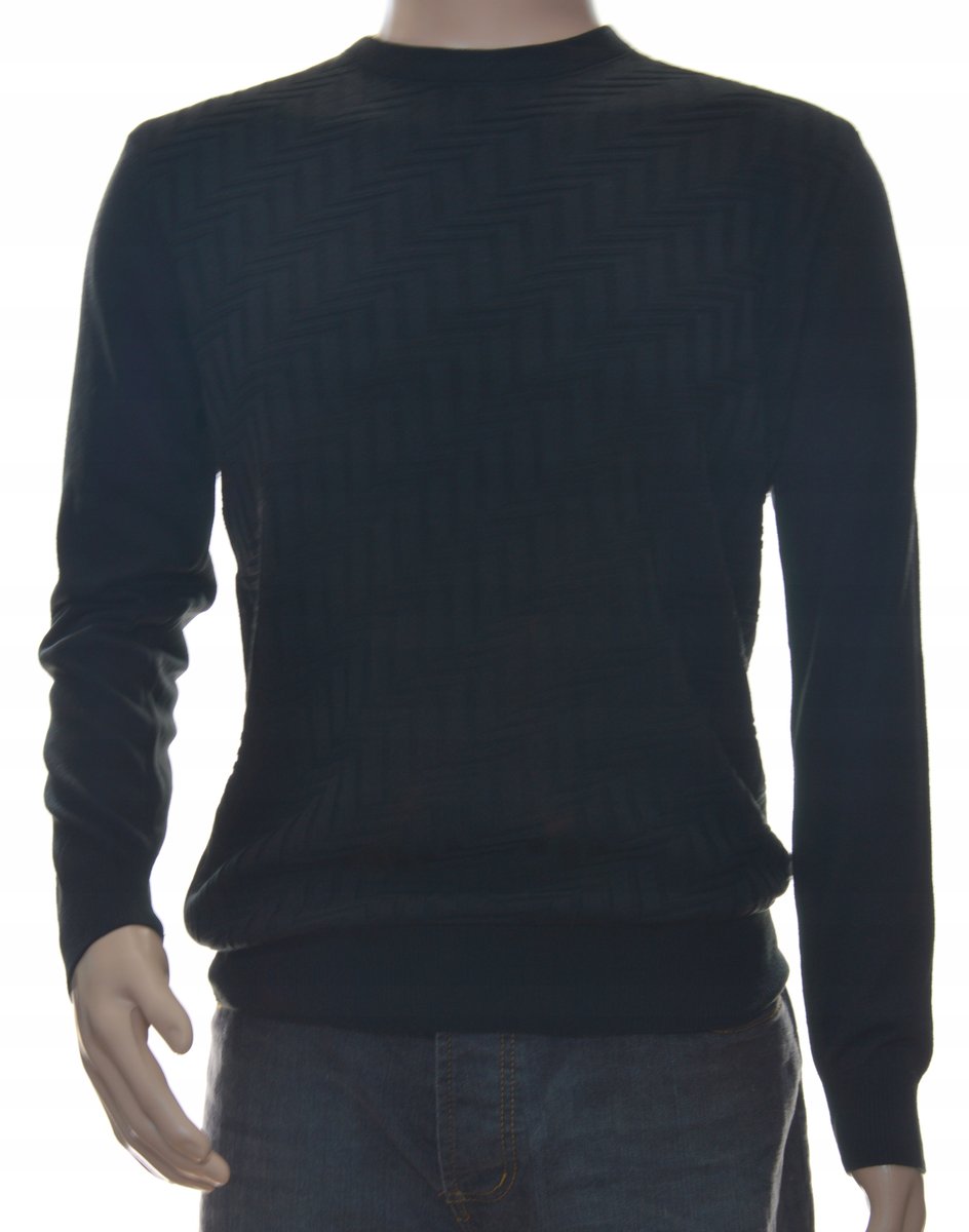 Sweter sweterek męski czarny z kaszmirem M