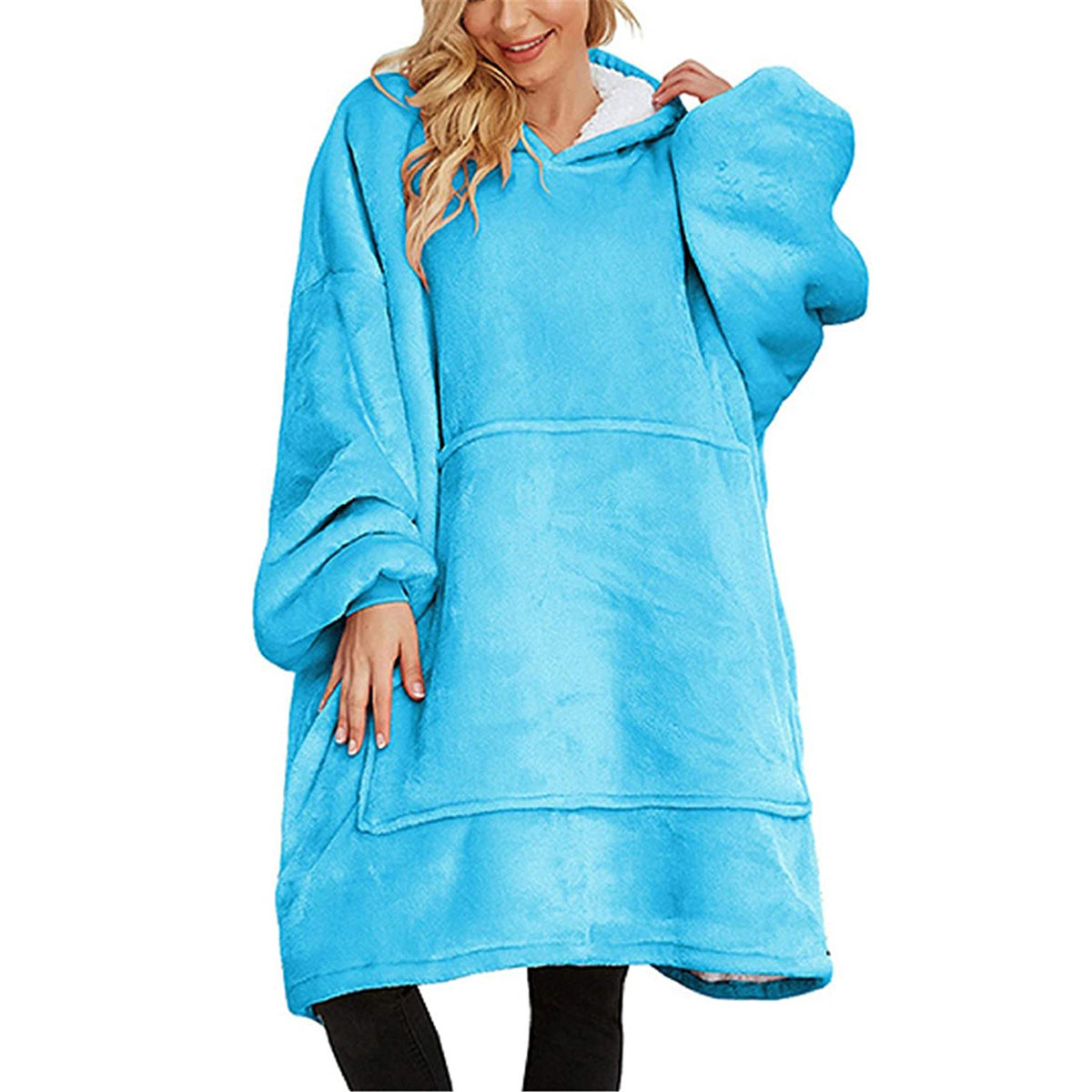 BLUZA KOC TV OVERSIZE NIEBIESKA