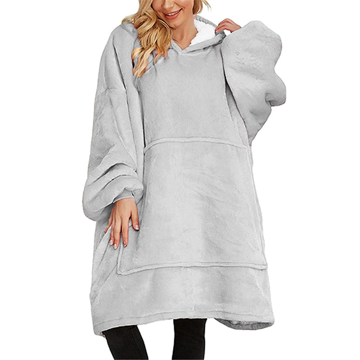 BLUZA KOC TV OVERSIZE JASNY SZARY