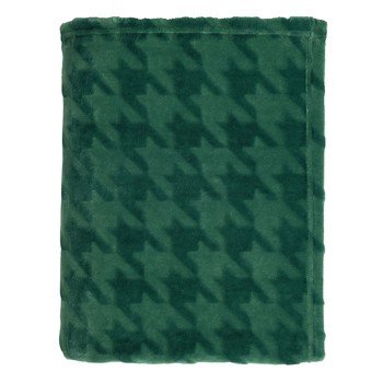 Koc flannel shaved 130x170 cm wzór pied de poule zielony