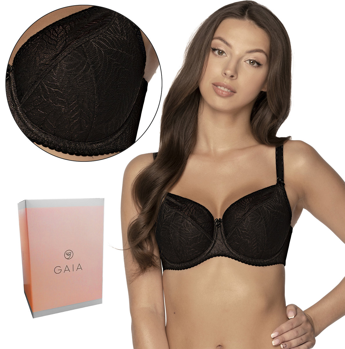 Biustonosz Semisoft Gaia 594 Sandy Czarny Cz2, 75I