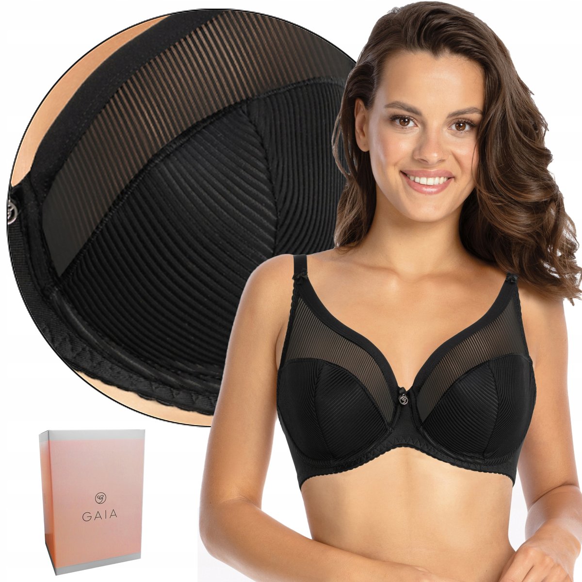 Biustonosz Półusztywniany Gaia 1058 Sonia Nero 75G