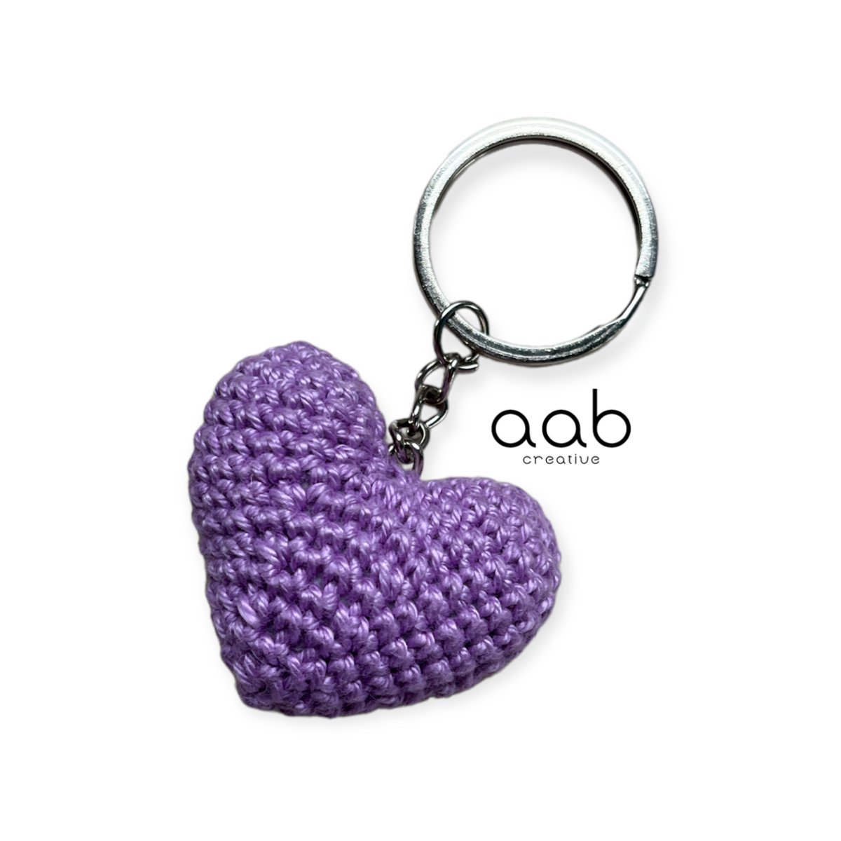 Wrzosowe, Szydełkowe Serce - Brelok Do Kluczy