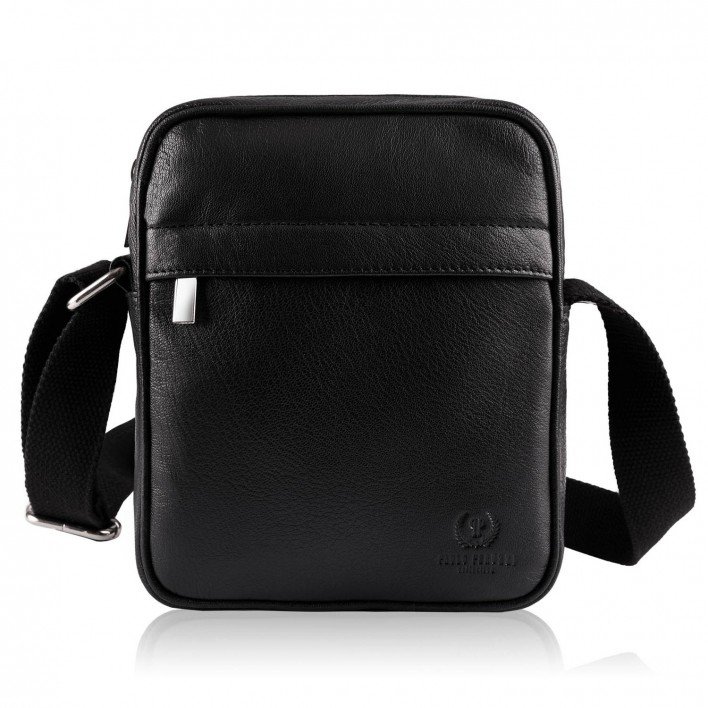 Skórzana Torebka Męska Na Ramię Paolo Peruzzi  T-75-Bl