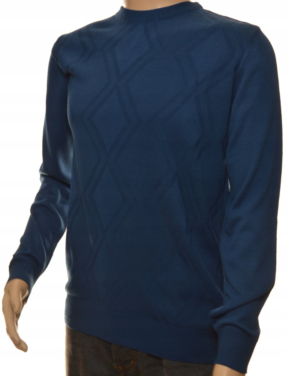 Sweter sweterek męski granatowy z kaszmirem XXL
