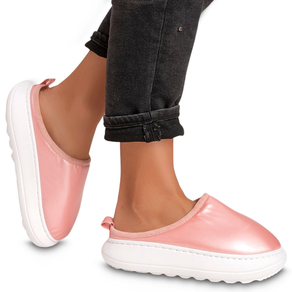 Kapcie Papcie Damskie Cieple Na Platformie Borello Różowe 40