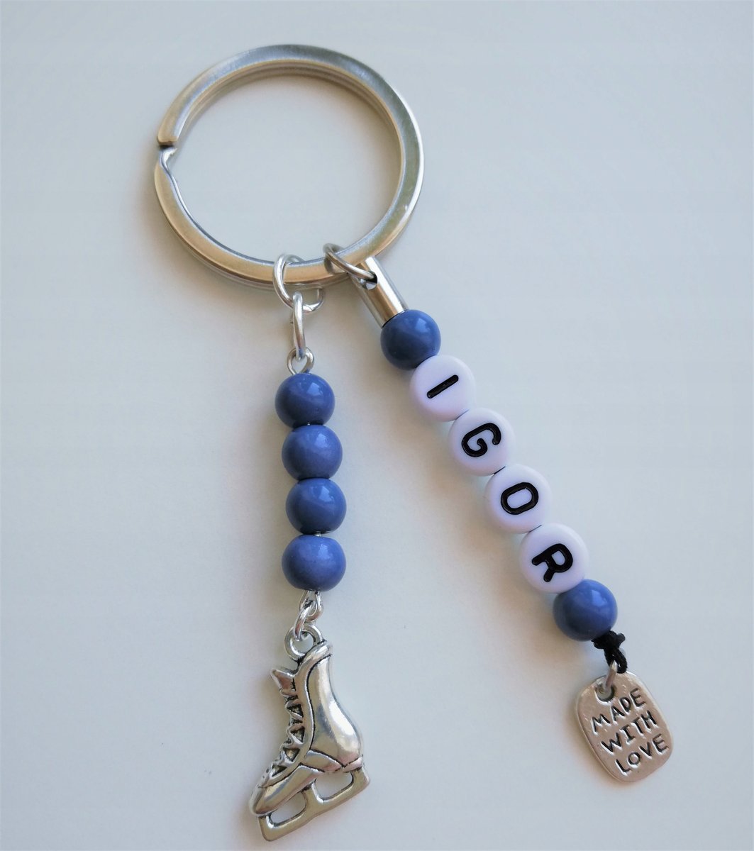 Brelok Breloczek Łyżwiarz Łyżwy Dowolne Imię