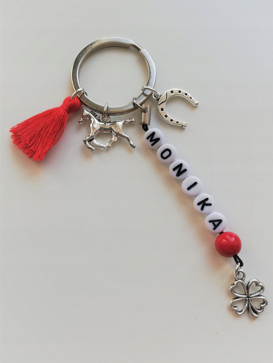 Brelok Breloczek Do Kluczy Koń Chwost Podkowa Imię