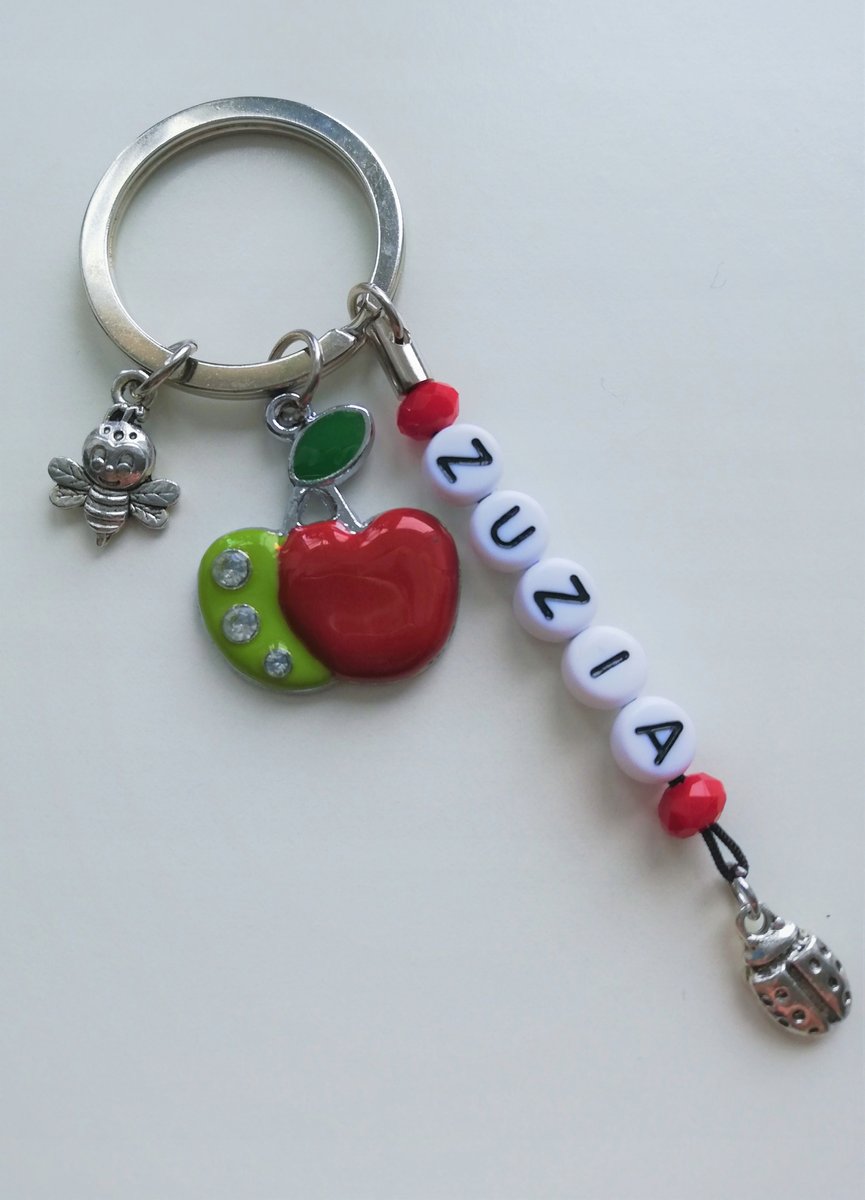 Brelok Do Kluczy Jabłko Pszczoła Pasowanie Imię