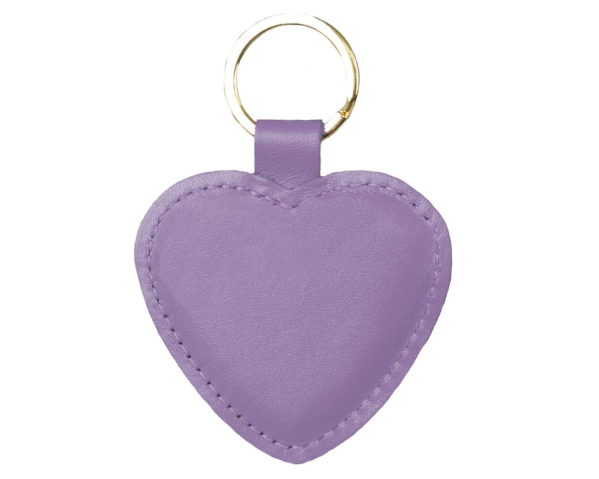 Skórzany brelok serce (skóra cielęca) Fioletowy