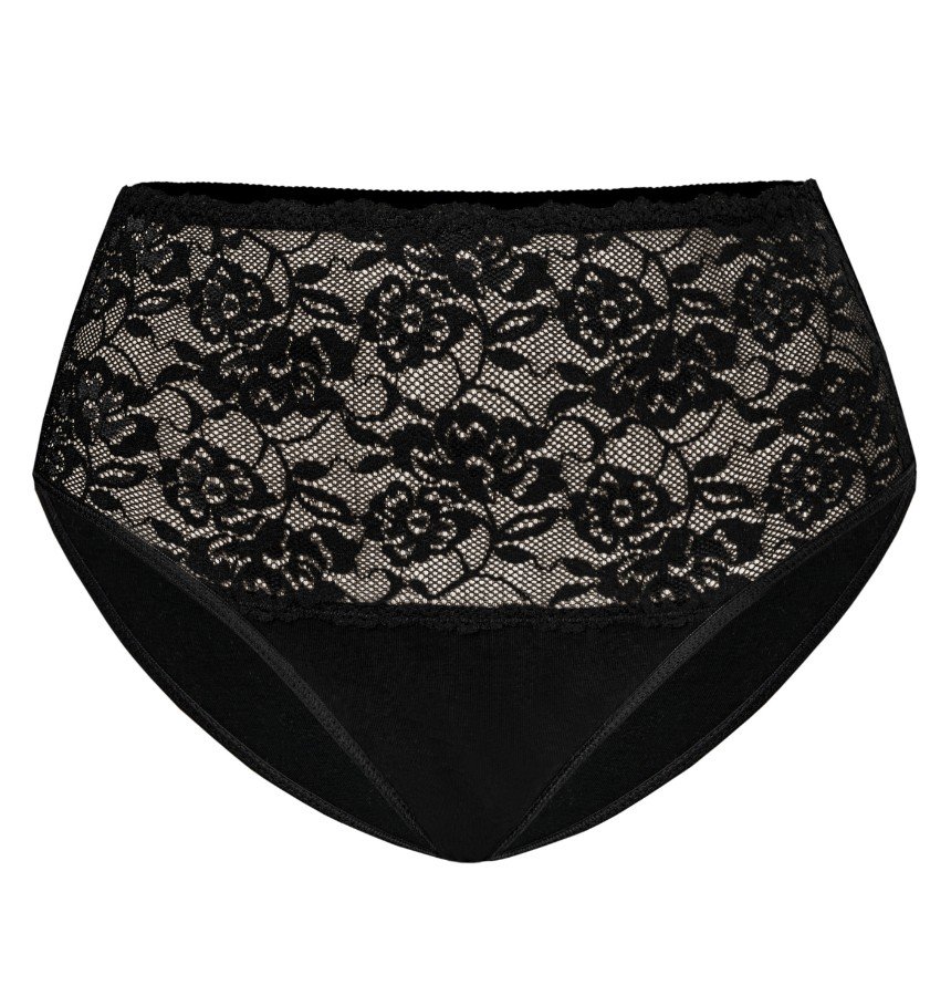 Majtki bawełniane wysokie Violetta czarne, Teyli