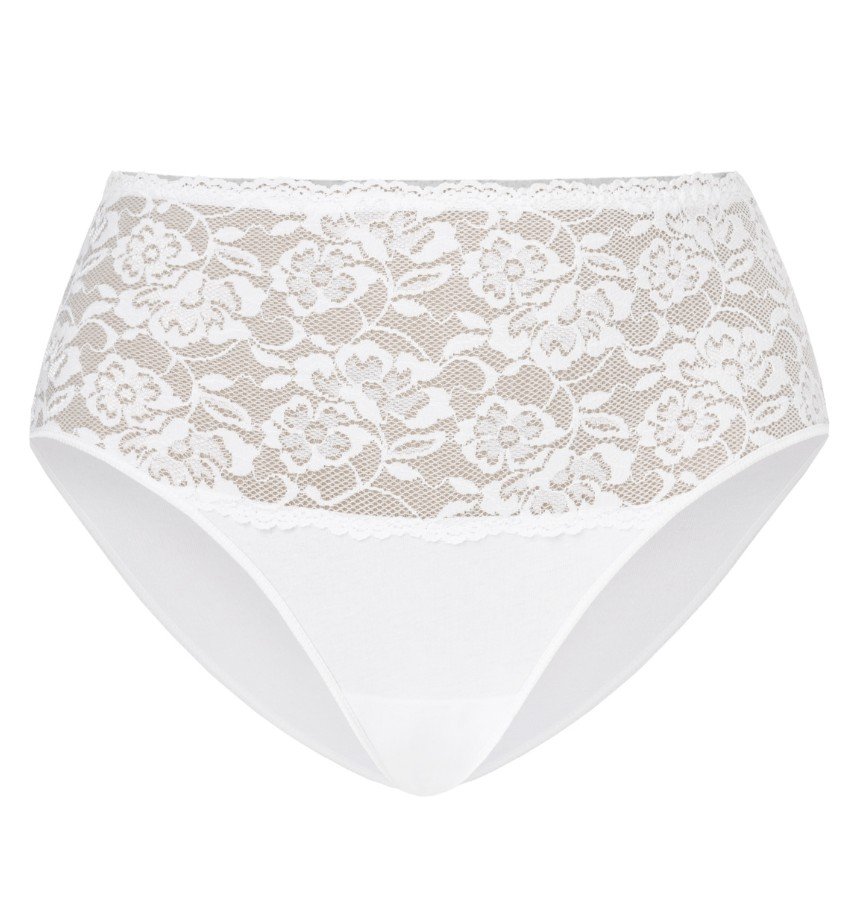 Majtki bawełniane wysokie Violetta białe, Teyli