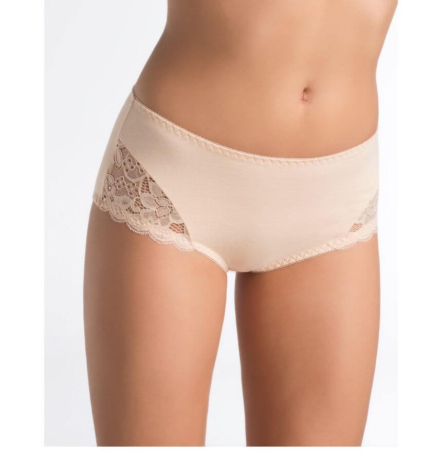 Majtki bawełniane wysokie Jessi beżowe, Teyli