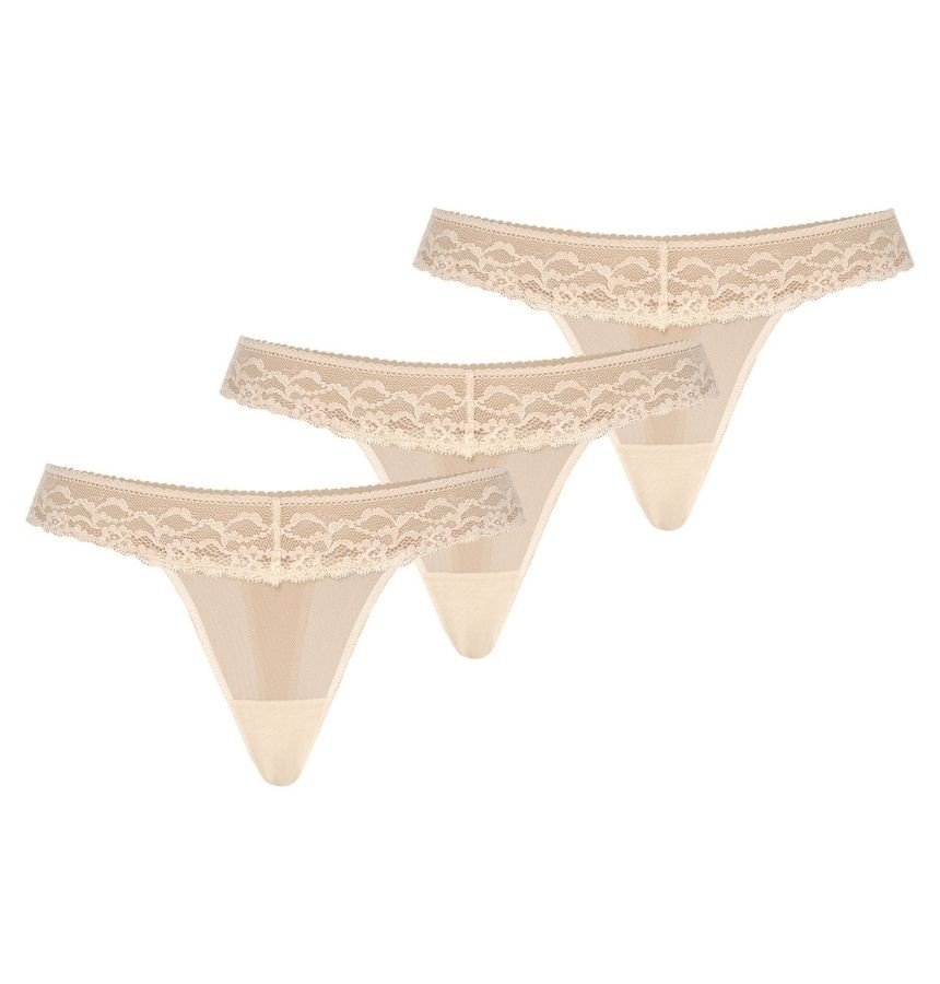 Wielopak stringów damskich Leo beżowy, Teyli