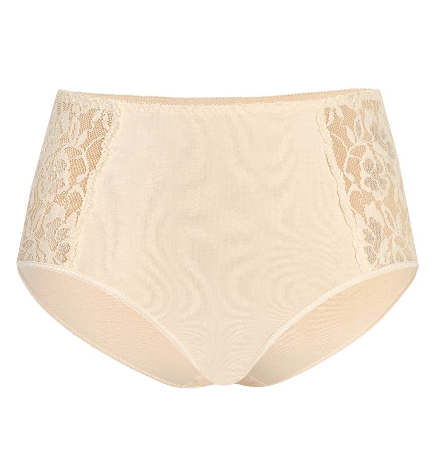 Majtki bawełniane wysokie Loren beżowe, Teyli