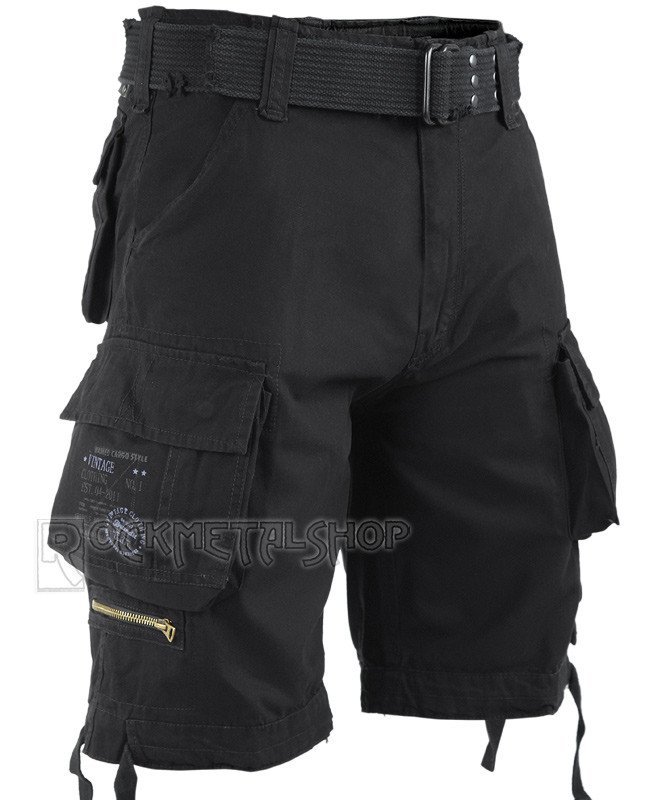 spodnie bojówki krótkie SAVAGE VINTAGE SHORTS - BLACK-S
