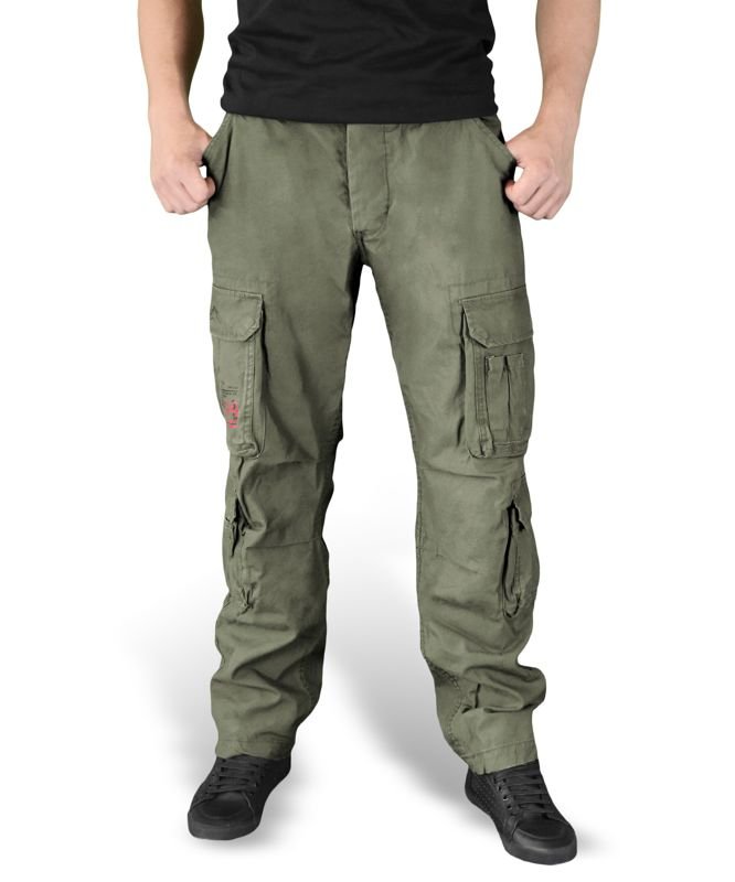 spodnie bojówki AIRBORNE VINTAGE TROUSERS SLIMMY OLIV-M