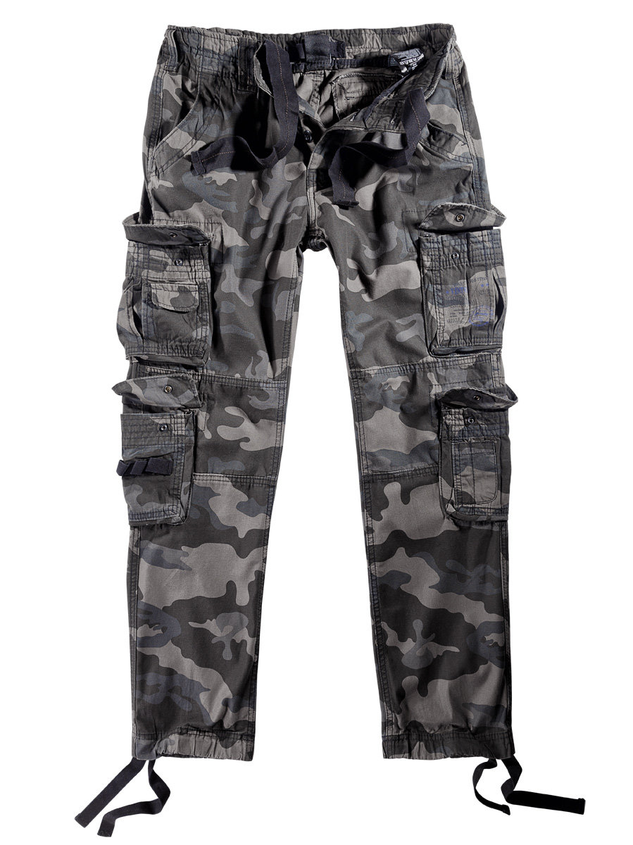spodnie bojówki PURE SLIM FIT TROUSERS darkcamo-XL