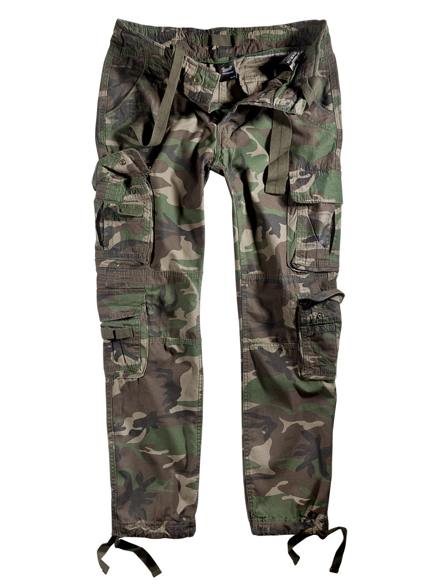 spodnie bojówki PURE SLIM FIT TROUSERS woodland-L