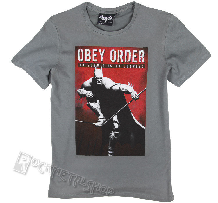 koszulka BATMAN ARKHAM CITY - OBEY SURVIVE szara-M