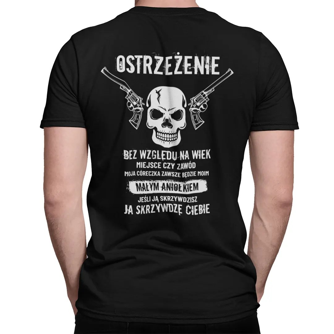 Ostrzeżenie - Moja córeczka - męska koszulka na prezent