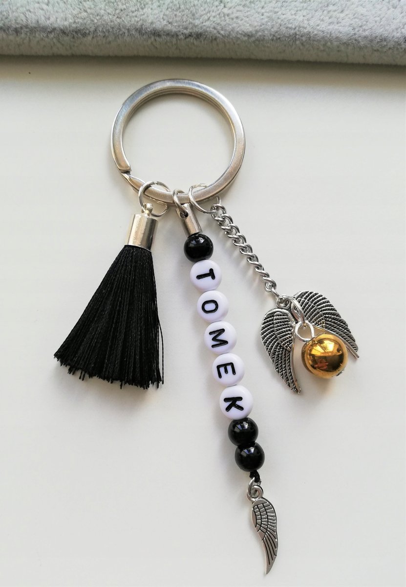 BRELOK ZŁOTY ZNICZ Harry Potter CHWOST NAPIS IMIĘ