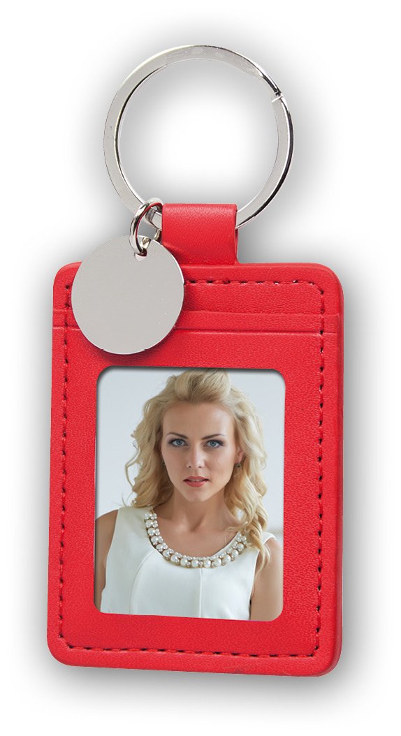Brelok do kluczy ze zdjęciem czerwony