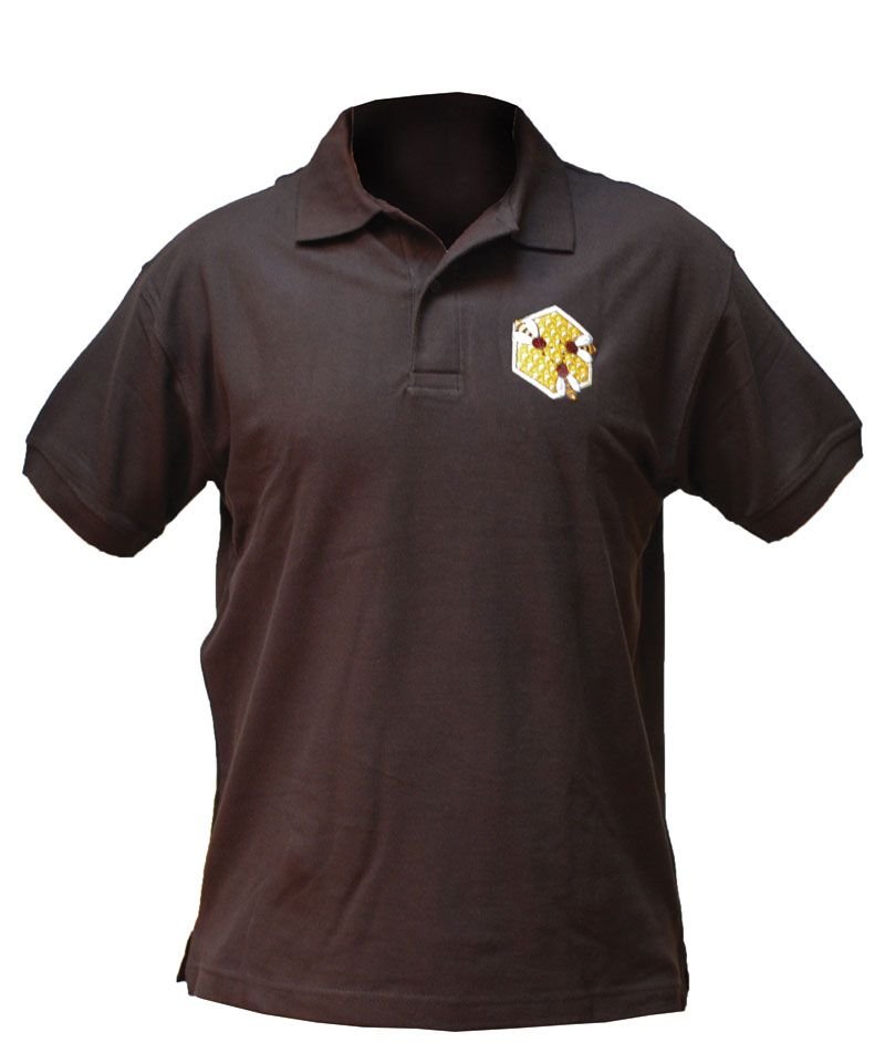 Koszulka polo z haftem (brązowa) - rozmiar męski M