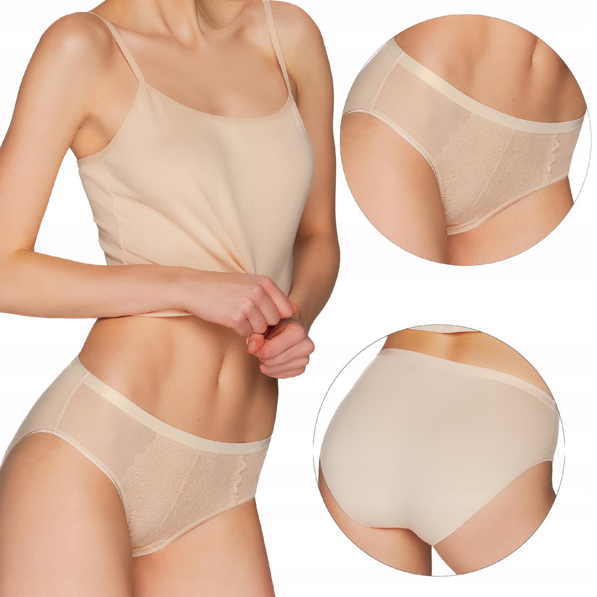 Babell 153 Klasyczne Figi Damskie Bawełna Beż S