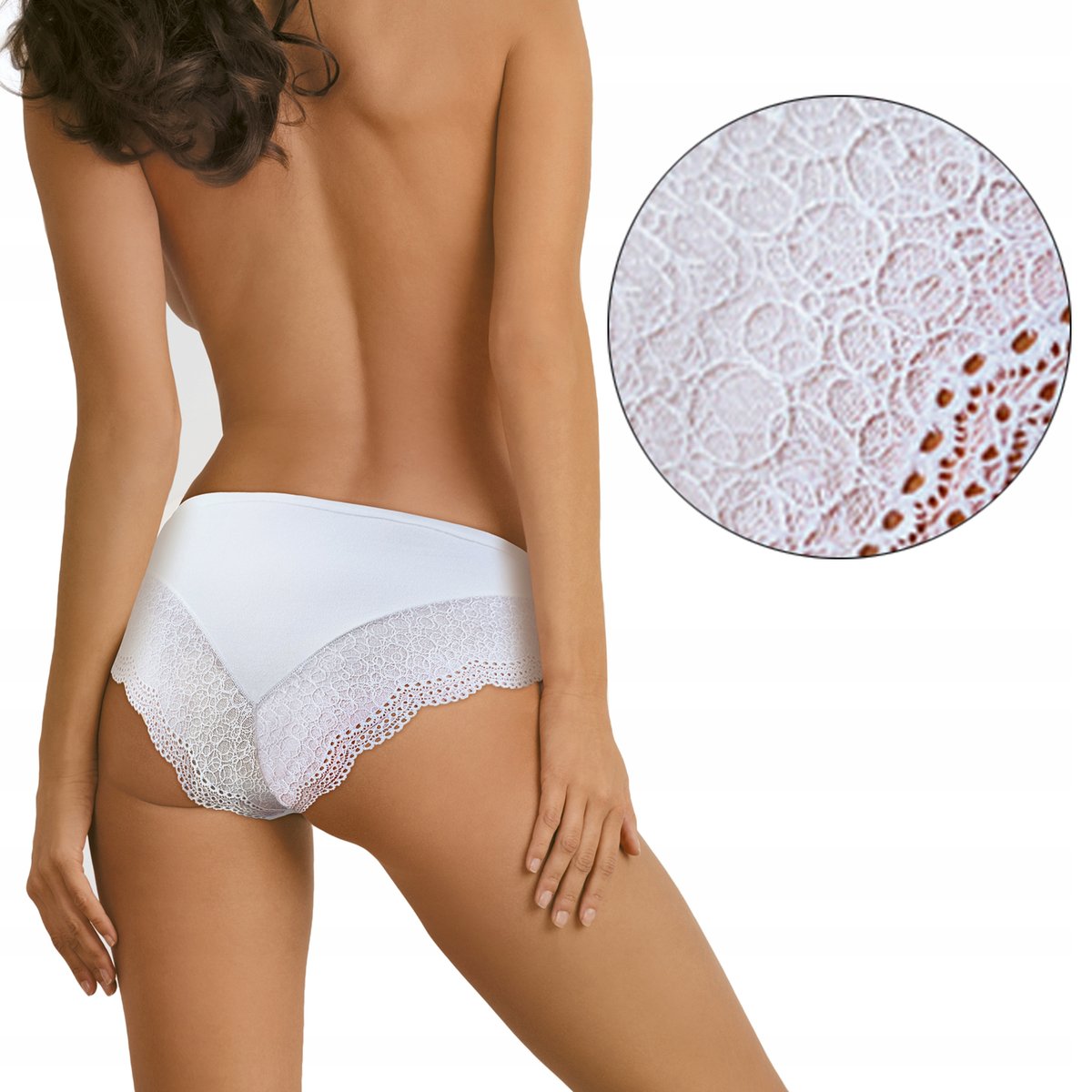 BABELL Figi Damskie bbl 075 , BIAŁE , XL