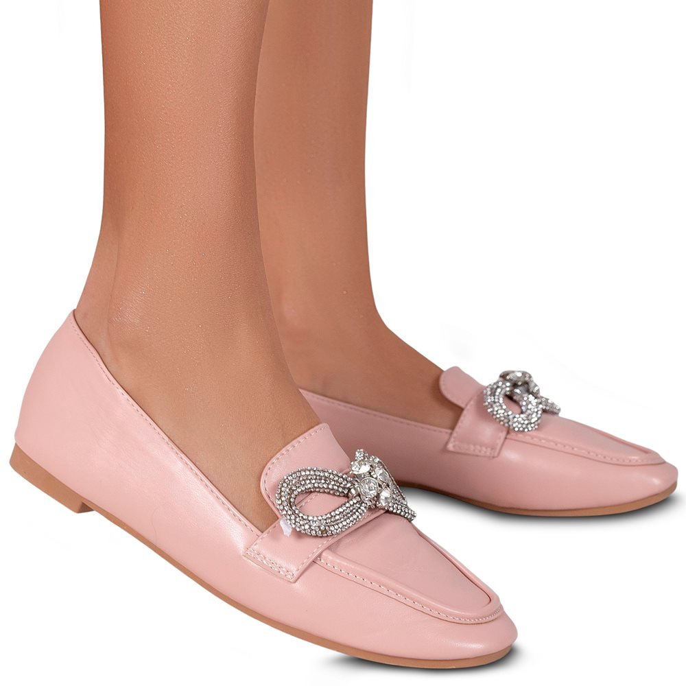Buty Mokasyny Damskie Skórzane Avelana Różowe 41