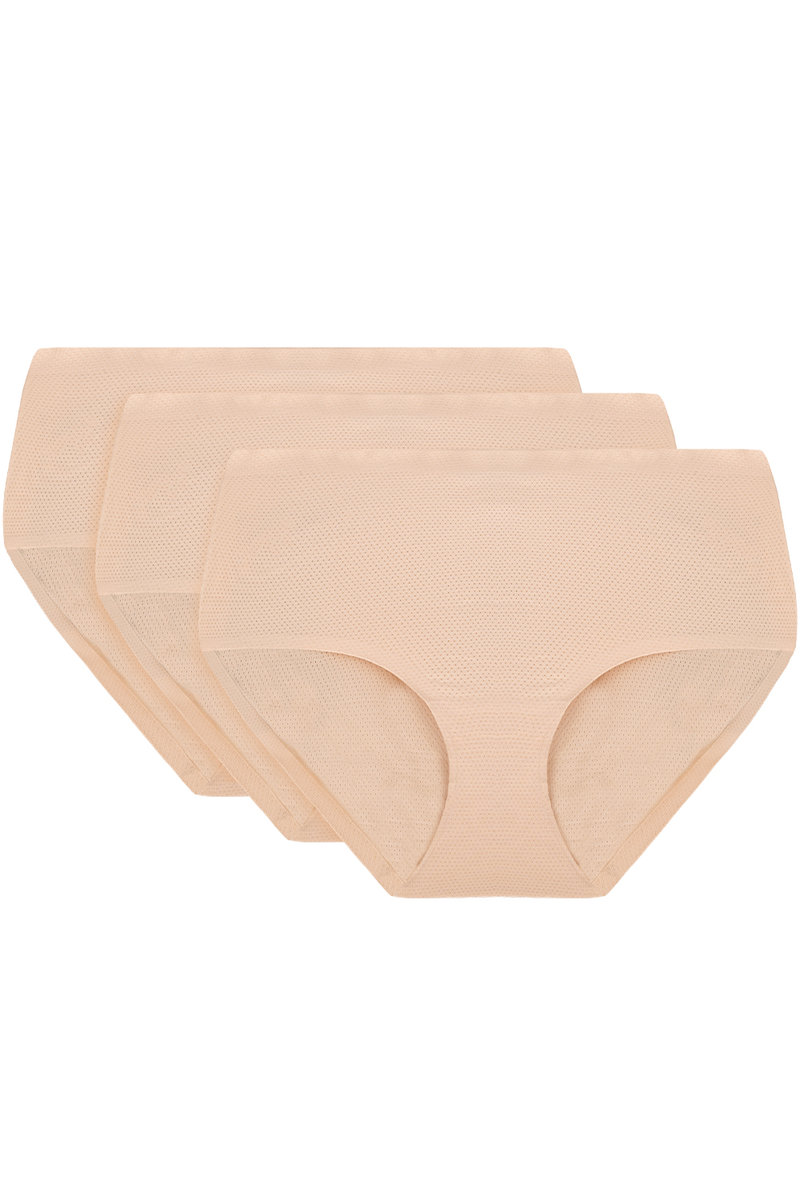 Vivisence 4013 3-pack beżowy S Majtki wysokie figi