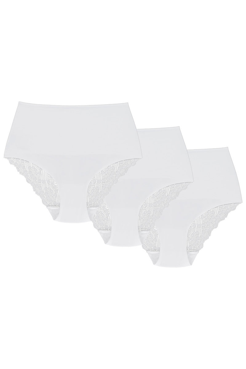 Wol-Bar Promessa 3-pak biały M Majtki wysokie figi