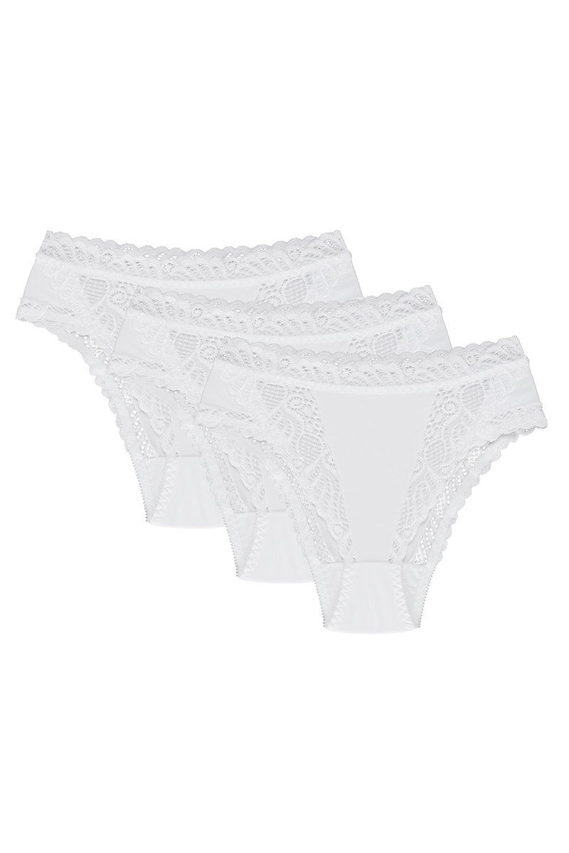 Wol-Bar Abra 3-pak biały L Majtki figi