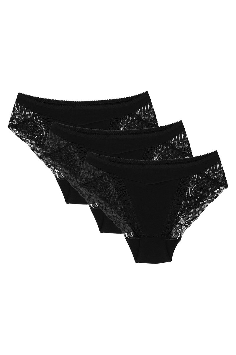 Wol-Bar Eco-Zo 3-pak czarny M Majtki figi