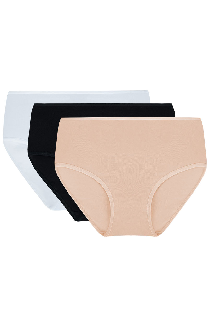 Vivisence 4001 3-pack biały/czarny/beżowy M Majtki figi