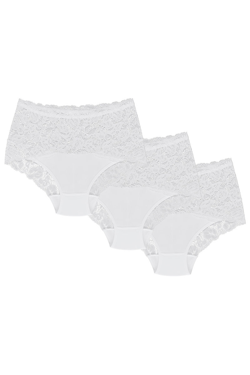 Wol-Bar Teri 3-pak biały 2XL Majtki figi