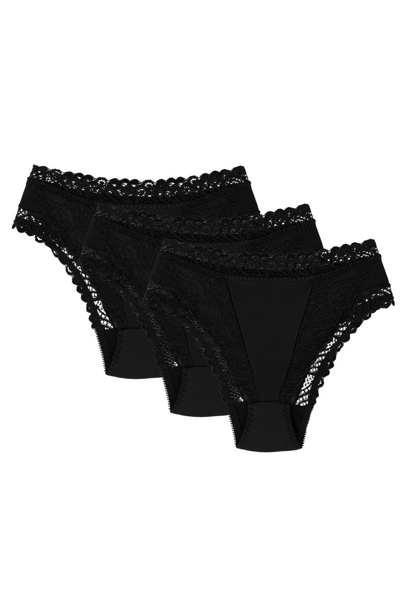 Wol-Bar Abra 3-pak czarny S Majtki figi