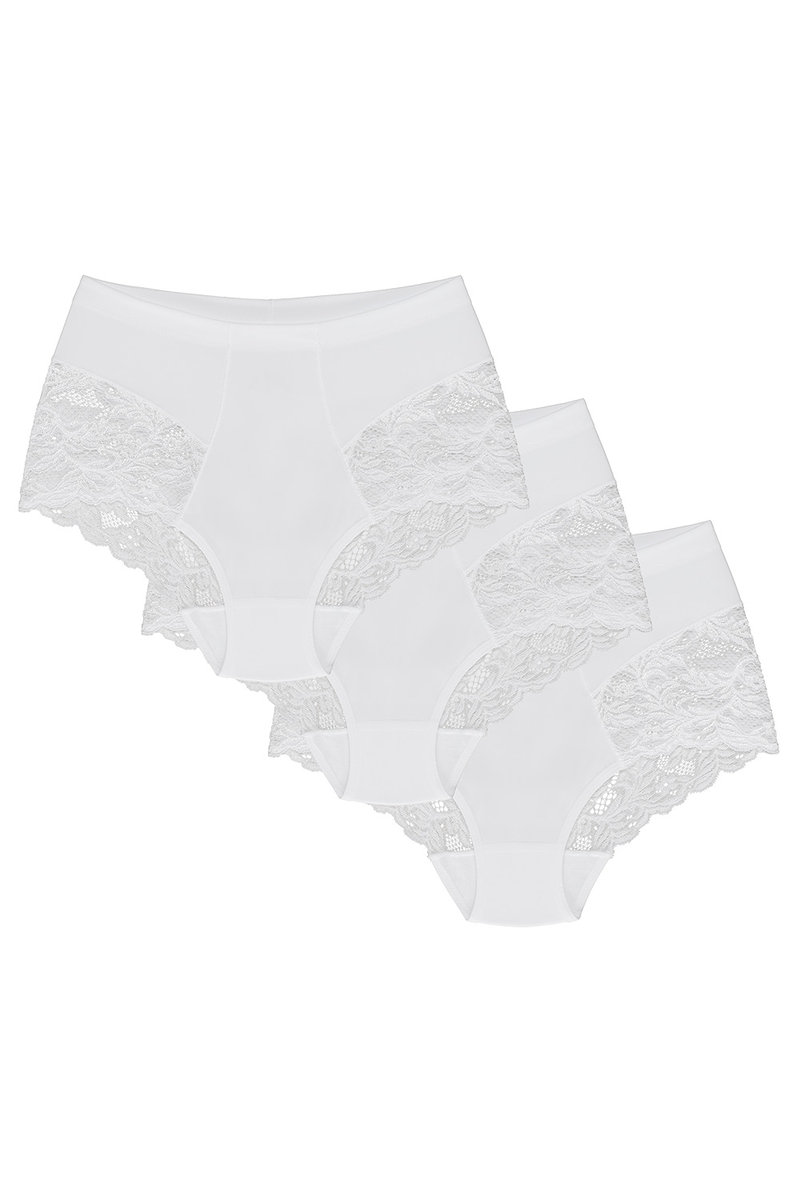 Wol-Bar Slimea 3-pak biały XL Majtki wysokie figi