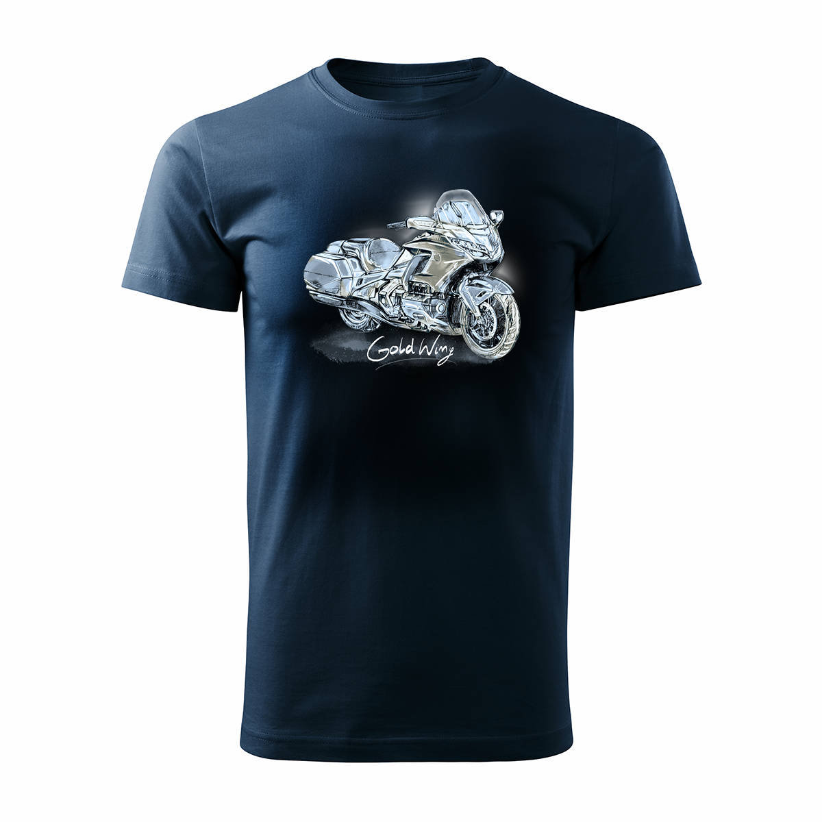 Koszulka motocyklowa z motocyklem na motor Honda Goldwing męska granat-S