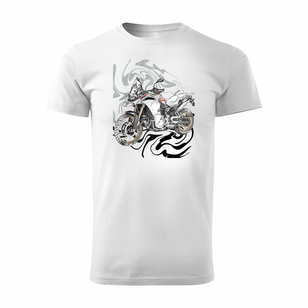 Koszulka motocyklowa z motocyklem na motor BMW GS F850 męska biała-L
