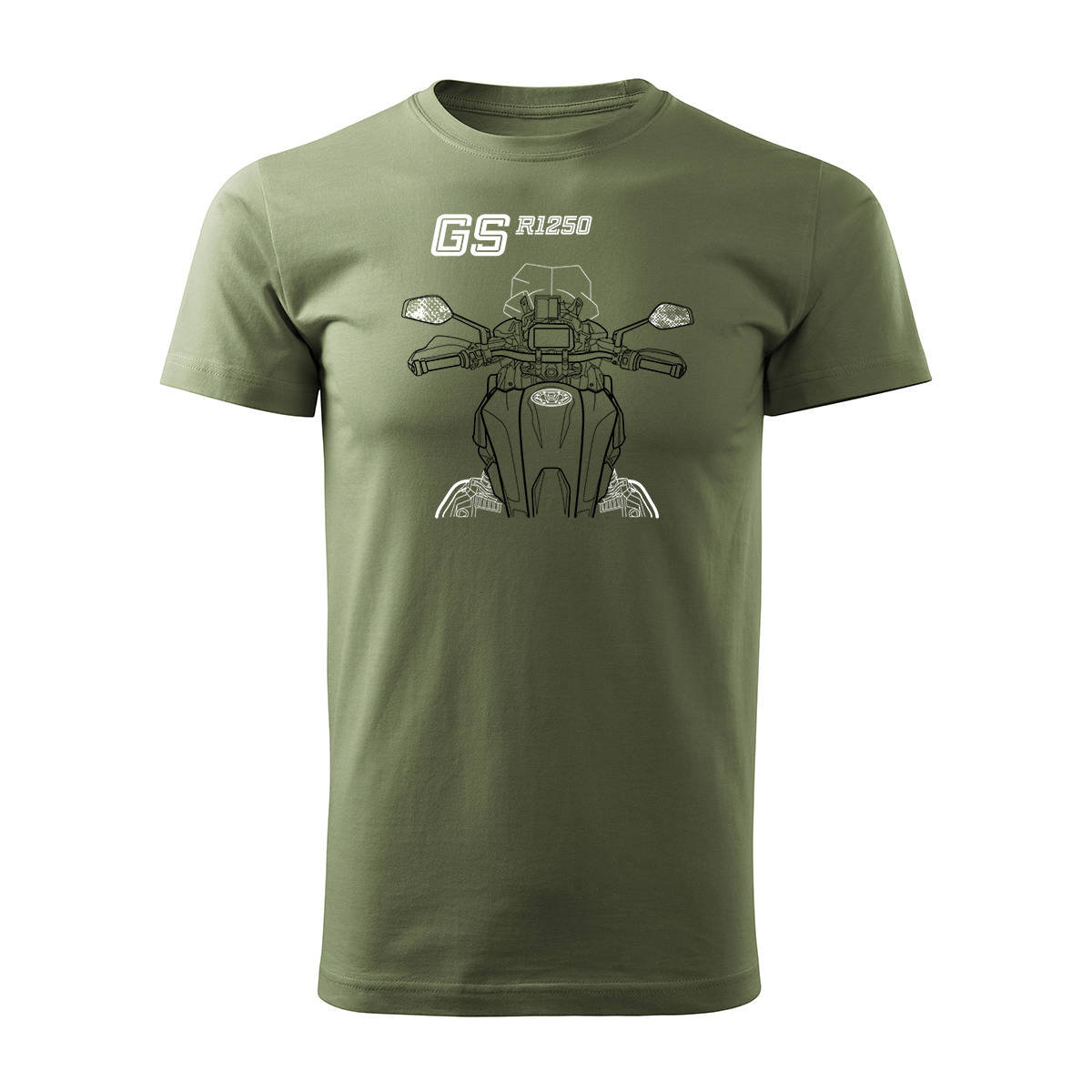 Koszulka motocyklowa z motocyklem na motor BMW GS 1250 ADVENTURE męska khaki REGULAR-L