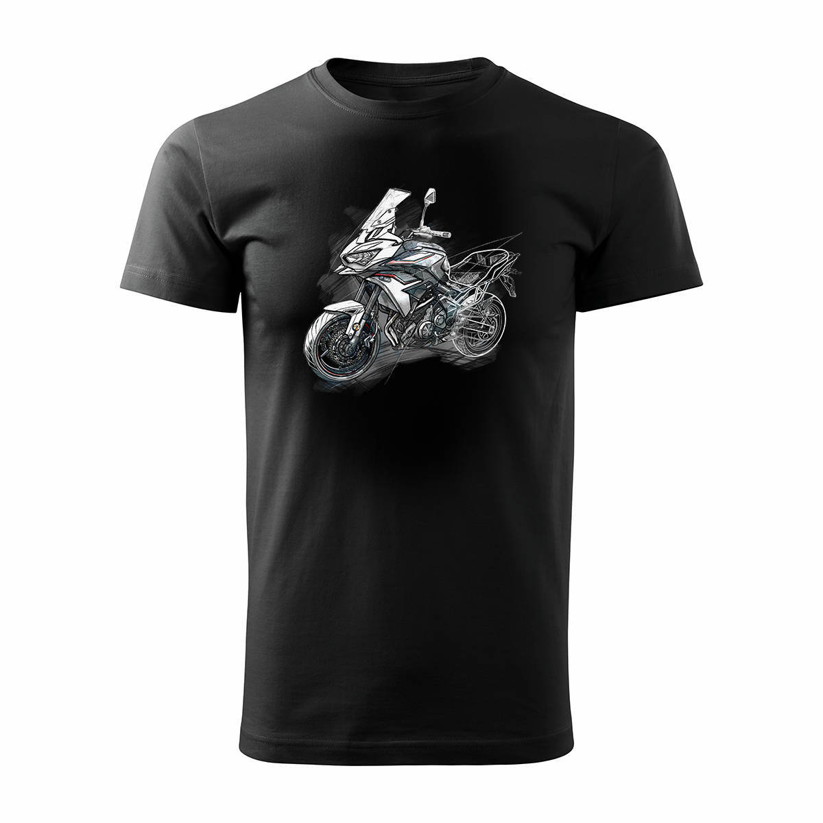 Koszulka motocyklowa z motocyklem na motor Kawasaki Versys 650 KLE 650 męska czarna-M