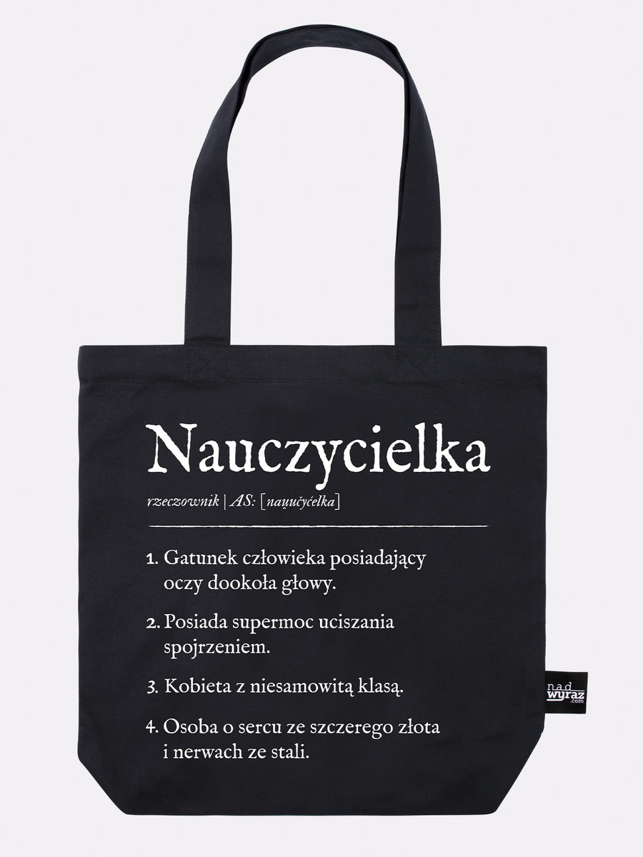 NAUCZYCIELKA / torba bawełniana / czarna