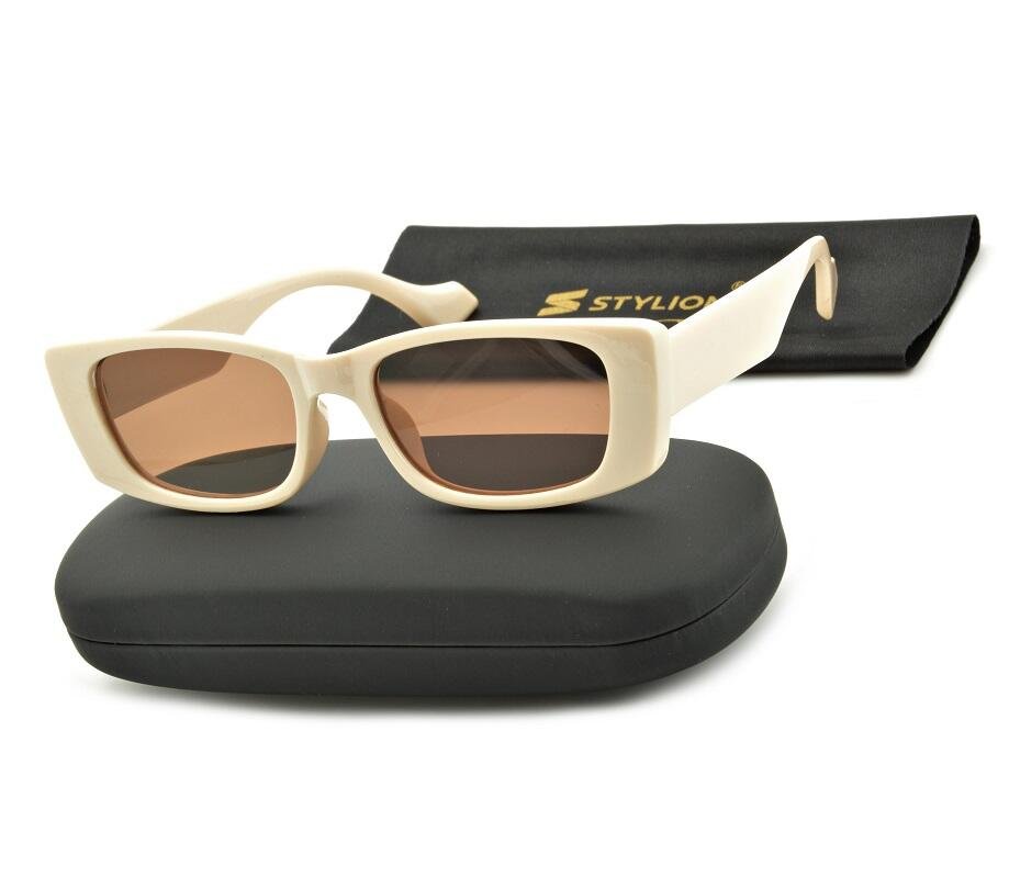 Kremowe damskie okulary przeciwsłoneczne STV-356